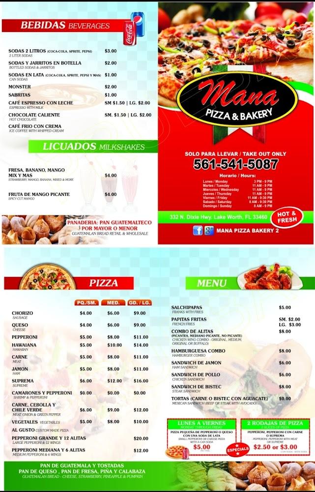 Mana Pizza Wings & Bakery 2 Menu image 1